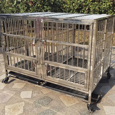 China Breathable High Quality Heavy Duty Stainless Steel Dog Cages Heavy Duty Dog Cage Folding Stainless Steel for sale