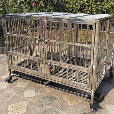 China Stainless Steel Breathable Cage Pet Dog Cage Foldable Dog Cage for sale