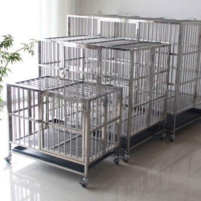 China Breathable Stainless Steel Cage Heavy Duty Dog Cage For Large Dogs Stainless Steel Dog Crates for sale