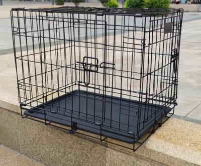 China Breathable Welded Metal Mesh Folding Wire Dog Cage Powder Coated Wire Mesh Dog Cage for sale