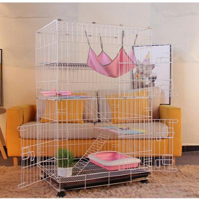 China Breathable 3Layers Powder Coated Cat Cage Cat Kennels Folding Pet Kennels for sale