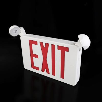 China US Market Emergency Lighting LED Emergency Light Combo Rechargeable Non-mantained SALIDA LED Exit Sign Twinspots Light for sale