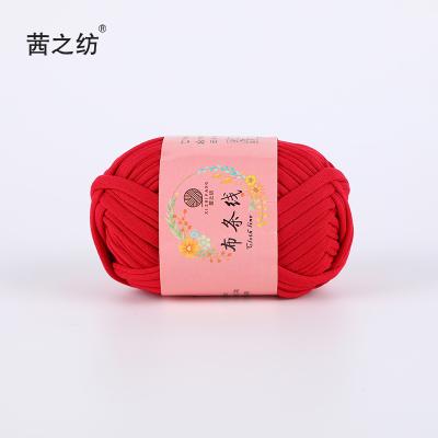 China Manufacturer Custom Solid Color Fabric Yarn DIY Package Soft + Elastic Handwoven Material Polyester Cloth Yarn for sale