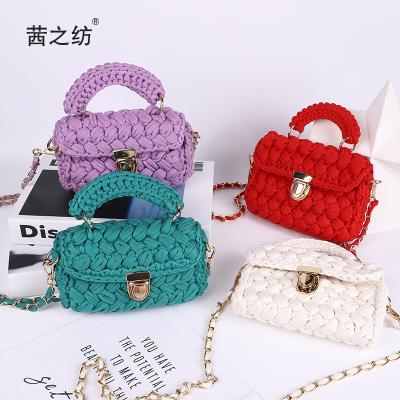 China Fashion Factory Direct Sales Hyuna The Same Handwoven Material Fashion Bag DIY Bag Messenger Bag for sale