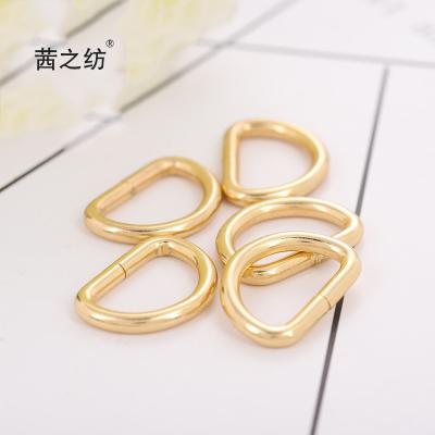 China Reusable Factory Direct Woven Bag Metal Ring Accessories Handwoven Metal D Shaped Buckle for sale