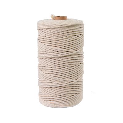 China Sustainable High Quality Natural Braided Rope Tapestry Weaving DIY Handwoven Cotton Rope for sale