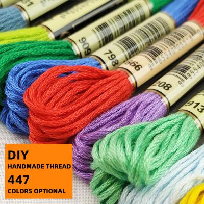 China 8m Abrasion-Resistant Simple Handmade Embroidery Thread 447 Color DIY Accessories Insole Polyester Cotton Embroidery Thread for sale