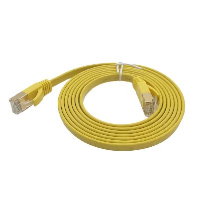 China Hot selling telecommunication yellow flat netzwerkkabel 2022 cat7 ethernent cables 28/32awg for computer patchcord for sale