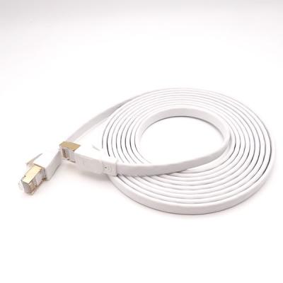 China Telecom Cat8 Cable Network Cable 24,26,28awg Fast Speed ​​Good Quality Flat Stfp For Communication Ethernet Patch Cord Wired Network Cable for sale