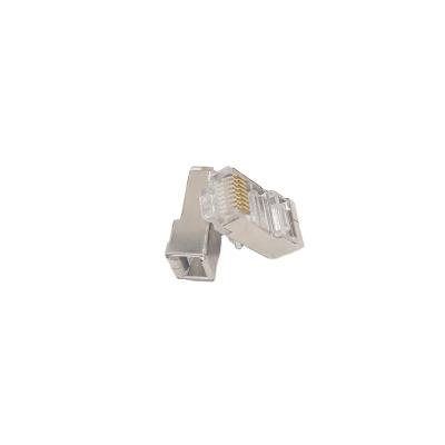 China Microwave Rj45 Cat6 8p8c Shielded Crimp Stranded Modular Plug 8 Pin Connector for sale