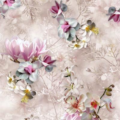 China Escada 100% Polyester 100gsm Shrink-Resistant 3d Printing Fabric With Flower Design for sale