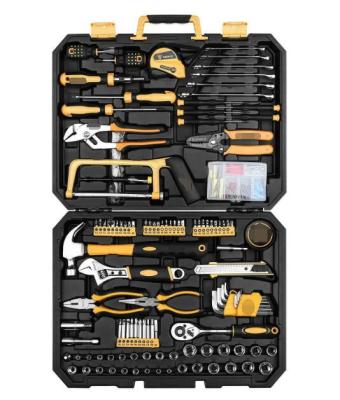 China Mulit-purpose 198 piece home repair tool kit, general household tool kit with wrench plastic tool box for sale