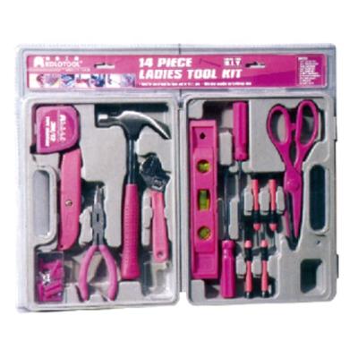 China Household BOSSAN General Pink 45 Piece Lady Household DIY Tool In Double Blister Tool Kit for sale