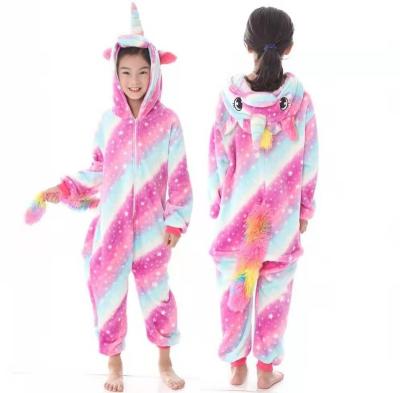 China Flannel Kids Onesie Pajamas Unicorn Cartoon Sleepwear QUICK DRY Hot Sale Wholesale for sale