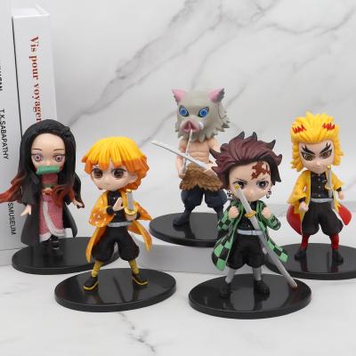 China Wholesale popular hot economy market fast delivery 14cm demon slayer anime stock number of item 5 pieces set on sale for sale