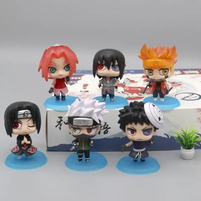 China Fast Delivery 6 Piece Set Sasuke Uchiha Itach Kakashi Mini Figures Collectible Toys Model Toys PVC Action Number for sale