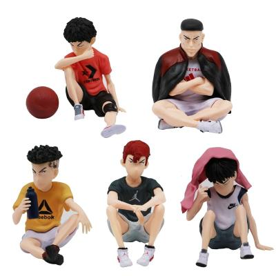 China Fast Delivery Distributor Wanted Sakuragi Hanamichi Rukawa Kaede Anime Figure Slam Dunk 5pcs Action Toy Figures Set for sale