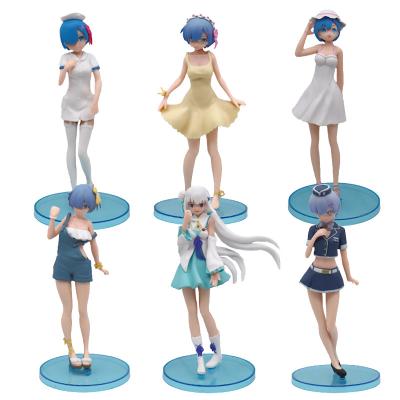 China Wholesale 6pcs Fast Delivery Best Quality High Quality Stock Set About Zero 17cm Adult Anime Rem Figure PVC Characters Toys for sale