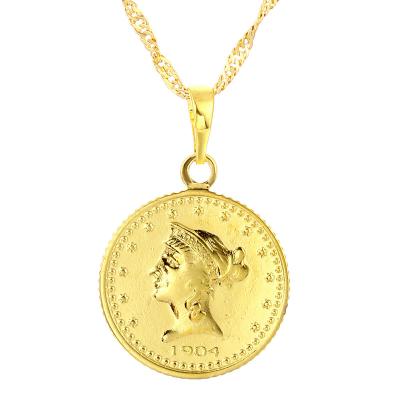 China Ethlyn Ethnic 1904 US Twenty Dollar Gold Coin Collectible Jewelry Coins American Statue of Liberty Pendant Necklace P134 for sale