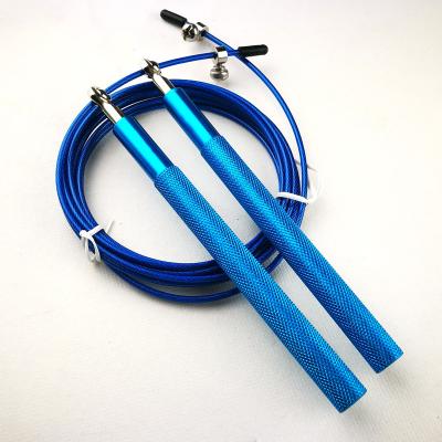 China Eco-Friendly Adjustable Custom Blue Black Aluminum Speed ​​Jump Rope Cross Training for sale