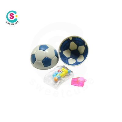 China Natural Surprise Football Toys New Product Football Whistle Candy Toys With Press Candy for sale