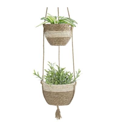 China Europe Natural Large Capacity Morden Environmental Plant Plankton Display Potting Handmade Hanging Baskets for sale