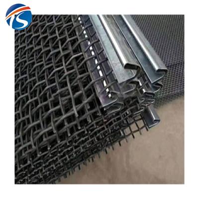 China High Tensile Steel Sieve Mesh Acid-Resisting Stone Crusher Crimped Woven Mesh 65mn Vibrating Screen Mesh for sale