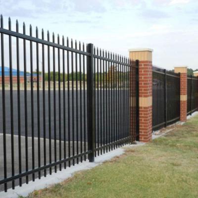 China Easily Compiled 7ft Modern Black Steel Wall Bar Gates Plate Barrier Post Design for sale