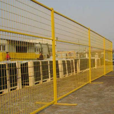 China Easily Assembled Temporary Construction Site Fence Canada Anti Corrosion Canadian Yellow Temporary Fence Panel Brackets for sale