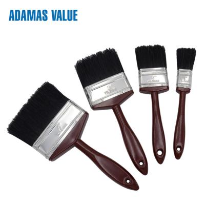 China Solid Plastic Handle Paint Brushes Synthetic Tapered Filament Mixed Natural Black Bristle for sale