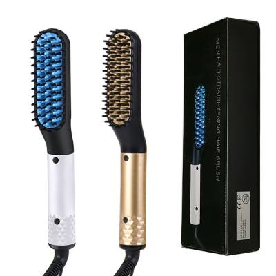 China Other Electric Beard Comb Ceramic Beard Straightening Brush Comb Iron Hair Straightener Styling Comb For Men for sale