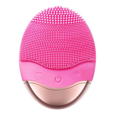 China Moisturizer Silicone Brush Face Scrubber High Frequency Waterproof Rechargeable Deep Cleansing Facial Cleansing Brush for sale