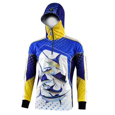 China Custom Long Sleeve Camouflage Fishing Hoodie Sublimated Quick Dry UPF50+ Long Sleeve Shirts Rash Guard Fishing For Men for sale