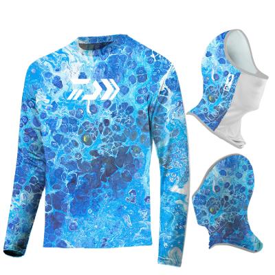 China Custom logo print sublimation long sleeve UPF 50 long sleeve fishing wear OEM quick-drying protection rash fishing shirt for sale