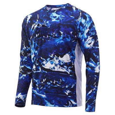 China Camouflage Antibacterial Sunscreen Fishing Shirt Sports T-shirt Outdoor Men Quick Dry Breathable Fishing Suit for sale