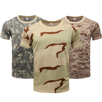 China Unisex Anti-Wrinkle Casual Round Neck Camouflage T-Shirt Outdoor Quick-Drying Camouflage Shirts for sale