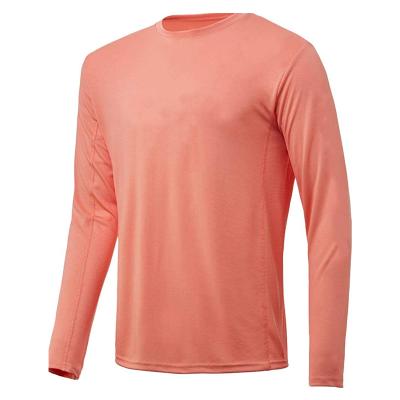 China Anti-Wrinkle Sun Protection Antibacterial Solid Color Sports T-shirt Lightweight Blank Long Sleeve Quick Dry Fishing Shirts for sale