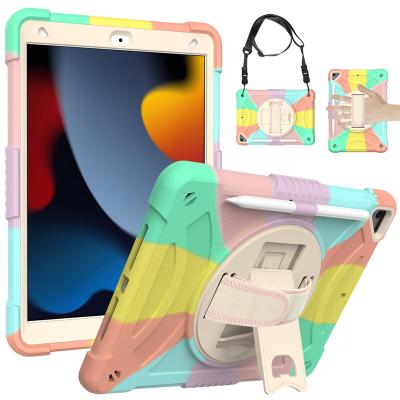 China 360 Degree Shockproof Bumper Rotating Silicone 10.2 Covers Tablets Heavy Duty Shockproof Cases For Ipad 9 7th 8th 9th Generation Air 3 Case for sale