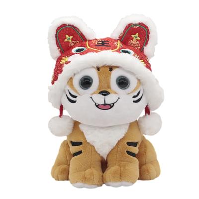 China Plush Gift Dongguan Factory Promotional OEM ODM Customized Embroidery Toys Animal Stuffed Mascot Tiger Plush Promotional Gift for sale