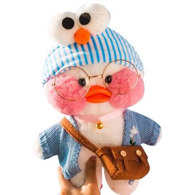 China Lalafanfan New Design Kawaii Soft Toy Soft Yellow 30cm Duck Doll Plush Toy Dog Playing Chewing for sale