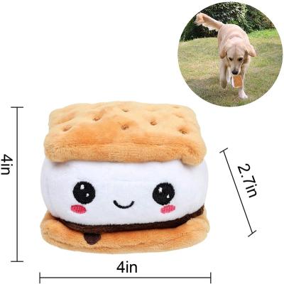 China Amazon Hot Selling Stuffed Animal Viable Toy Durable Interactive Biscuits Cooky Squeaky Dog Toy For Dog for sale