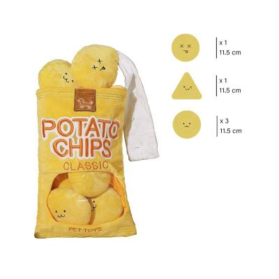 China Viable High Quality Hot Selling Pop Toy Chew Squeaky Pet Dog Cat Toy Stuffed Potato Chips Toy From Amazon for sale