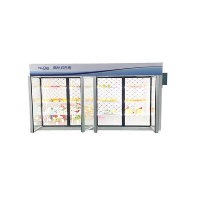 China Convenience Store Upright Display Cooler Transparent Glass Door Display Cold Room for Beverage for sale