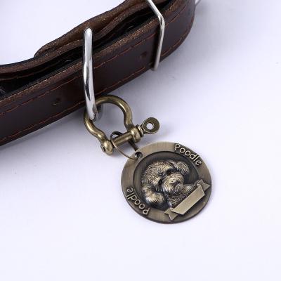 China Antique Bronze Pet Folk Antique Bronze Collar Dog Tag Retro Style Art Retro Anti-lost ID Card Pet Dangling Cards for sale