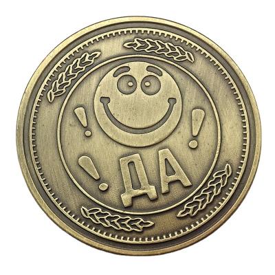 China America Happy Face Expression Bronze Commemorative Collectible Face Coin Decision Gold Lucky Smile Coin for sale