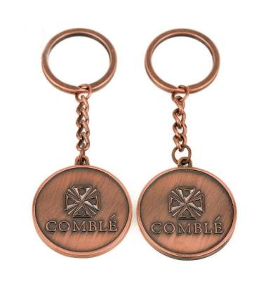 China Metal Manufacturers Supply Vintage Tag Company LOGO Crown Zhaocai Travel Clothing Accessories Key Chain for sale