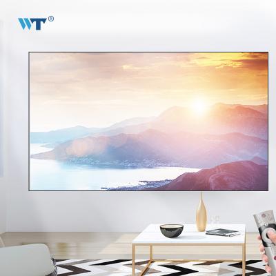 China 16:9 View WANTU 120 Inch PVC Frame Narrow White Soft Outdoor Picture Frame Projection Screen Indoor Projection Screen for sale