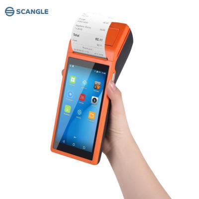 China Cheap 5.5 Inch Android POS Handheld Terminal With 58 Mm For Delivery 1+8GB Thermal Food Printer Receipt for sale