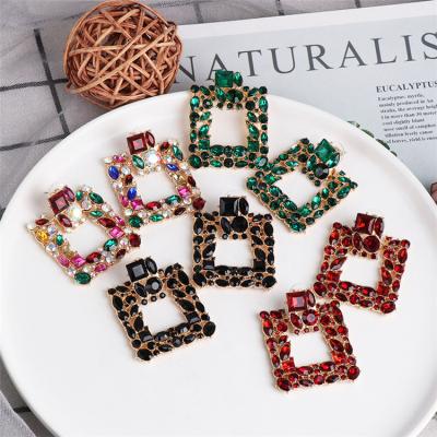 China Fashion CLASSIC Earrings Colorful Crystal Gold Plated Earrings Rhinestone Earrings Jewelry For Women for sale