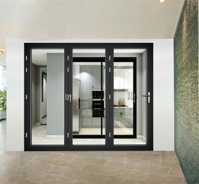 China Waterproof Modern 5 years of Warranty Safe Double Glazed Bifold Doors Airtightness Aluminum Alloy Bi Folding Patio Doors for sale